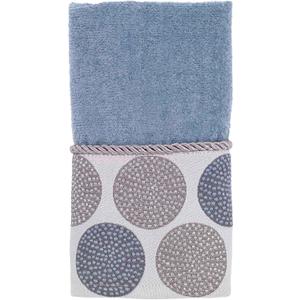 Avanti Linens - Fingertip Towel, Soft & Absorbent Cotton Towel (Dotted Circles Collection, Mineral)