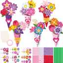 FOIMAS 24 Sets Mother's Day Flower Bouquet Craft Kit Make Your Own Flower Bouquet Craft for Mother's Day Teacher Appreciation Home Spring Holiday Party Fun Activities