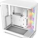 NZXT H6 Flow RGB Mid-Tower Airflow Case with 3 RGB Fans, Panoramic Glass Panels, and Cable Management - White