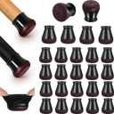 24 Pcs Chair Leg Floor Protectors, Black Silicone Chair Leg Protectors Caps Covers for Hardwood Floors, Furniture Pads Sliders with Wrapped Felt Bottom Medium (Fit:0.76"-1.18")