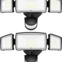 HGGH Motion Sensor Outdoor Lights  Flood Lights Outdoor Security Light, LED Floodlights IP65 Waterproof 6500K 60W 6200LM with 3 Adjustable Heads, Exterior Light for House, Backyard, Porch (2pack, Black)