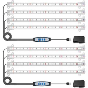 Wiaxulay Grow Lights for Indoor Plants, Full Spectrum, 6000K LED Plant Grow Light Strips, Grow Lamp with Auto On/Off 6/12/16H Timer, 5 Dimmable Levels, 3 Switch Modes for Hydroponics Seedling