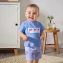 Toddler Baby Boy 4th of July Outfits American Flag T-Shirt Tops Plaid Shorts Set Fourth of July Boys Clothes