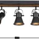 4-Light Plug-in Track Lighting, Adjustable Ceiling Spotlight,Industrial Black Kitchen Track Lighting Fixtures Ceiling for Living Room, Dining Room, Hallway,Bathroom.