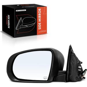 A-Premium Driver Side Power Door Mirror - Compatible with Jeep Cherokee 2014 2015 2016 2017 2018 - Heated Manual Folding Black Outside Rear View Mirror - Replace# 68164061AD