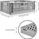 Domiella 2-Pack Crates for Storage, Storage Crates Plastic Stackable, Foldable Crate for Office Home Kitchen Bedroom Bathroom (Large, Gray)