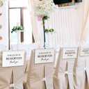 Reserved Seating Chair Signs, This Row Is Reserved Pew Cloths Seating Placeholder for Church Pews, Wedding Decorations for Reception Parties Celebrations Event Meetings (White, 4 PCS)