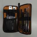 Nicpro 21PCS 1.3 mm Mechanical Pencil Set in Leather Bag with 138 Lead Refill Black & Colors, Erasers- Weatherproof Metal Heavy Duty Carpenter Pencil for Outdoor Drafting Marking Drawing Woodworking (Multicolor)