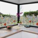 Flower Window Film Static Cling Privacy Decal Frosted Stained Mirror Border Waterproof Removable Livingroom Dcor Butterfly Bedroom DIY Decoration