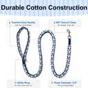 2 x Braided Dog Leash 5FT: Cotton Rope Dogs Leash for Puppy Small Medium Large Dogs - Soft Durable Training & Walking Dog Lead, Heavy Duty and Strong (Blue)