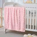 4 Pcs Baby Blankets,Fleece Heart Checkered Blanket, Cozy and Fluffy Crib Blankets for Girls, Toddler Receiving Blankets 3040 Light Pink Sakura Pink White Grey