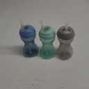 Nuby 3 Piece No-Spill Easy Grip Cup with Flex Straw, Click It Lock Feature, Neutral, 10 Ounce (Blue, Gray & Aqua)