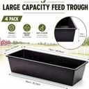 Geelin 4 Pcs 6.3 Gallon/25 Quart Plastic Livestock Water Trough, Black