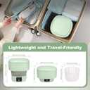 Mini Portable Washing Machine, 9L, 3 Modes, Blue Light Disinfection, Ideal for Underwear, Socks, Baby Clothes. Foldable for Space-Saving, Perfect for Apartments, Hotels, Camping & Travel (Green)