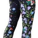 Comfy Yoga Boho Printed Leggings for Women | High Waist Soft Stretchy Lightweight Casual Leggings | Unique Artistic Designs (Black, S)