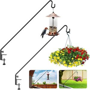 Idzo Deck Hook for Bird Feeder, 43in Deck Bird Feeder, Plant Hanger for Railing, 3in Non-Slip Clamp