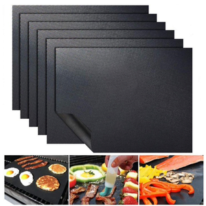 Yomitek BBQ Grill Mat, Non-Stick Reusable Heat Resistant Cooking Mat Pads, Durable Easy to Clean BBQ Baking Grill Sheet Mat 7 Pieces, 17"×16"