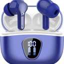 Wireless Earbuds, Bluetooth 5.4 Headphones HiFi Stereo, Bluetooth Earbuds with ENC Noise Cancelling Mic, IP7 Waterproof in Ear Earphones, 48H, LED Display Ear buds for Pad Workout Sports, Blue