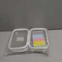 Mihkiom 2 Pack Clear Hard Shell Zipper Case, BIiss Plastic Bins for Organizing, Clear Zipper Pouches Makeup Case & Lidded Storage Bins for Cosmetics, Puzzles, 7 x 4.3 x 2.4 Inch (White)