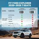 LASFIT Floor Mats & Cargo with Backrest Mat for Ford Explorer 7 Seats 2020-2025 2026 7 Passenger(Not Fit 6 Seats), Custom Fit All Weather Protector TPE Easy Clean Floor Liners, 5pcs Full Set Black