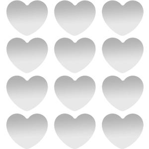 SALEX Metal Plates for Magnetic Mount, Wall & Air Vent Phone Holder, Case, Magnet, Craft. Kit of 12 Silver Heart Iron Discs Without Holes. 3M Adhesive Backing. Steel Stickers Replacement Set 12 Pack.