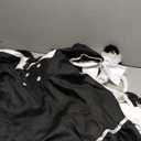 Irtysh Anime French Women Bunny Maid Sweet Kawaii Costume Cosplay Dress Furry Cat Ear Gloves Socks set (Medium, Black)