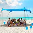 Gorich Beach Tent Sun Shelter with 8 Sandbags, UPF50+ Protection & Windproof Pop Up Beach Canopy Tent Sun Shade for Family, Travel & Camping, Easy Setup Canopy Umbrella (10 x 10 FT, Skyblue)