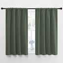 NICETOWN Bedroom Curtains Blackout Draperies - All Season Thermal Insulated Solid Rod Pocket Top Blackout Curtains/Drapes for Kid's Room (Dark Mallard, 1 Pair, 42 x 48 Inch)