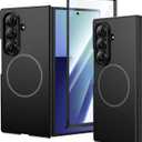 VEGO for Galaxy Z Fold 7 Case, for Samsung Z Fold 7 Case with Front Tempered Glass Screen Protector, Compatible with MagSafe, Support Wireless Charging Slim Magnetic Protective Thin Cover - Black