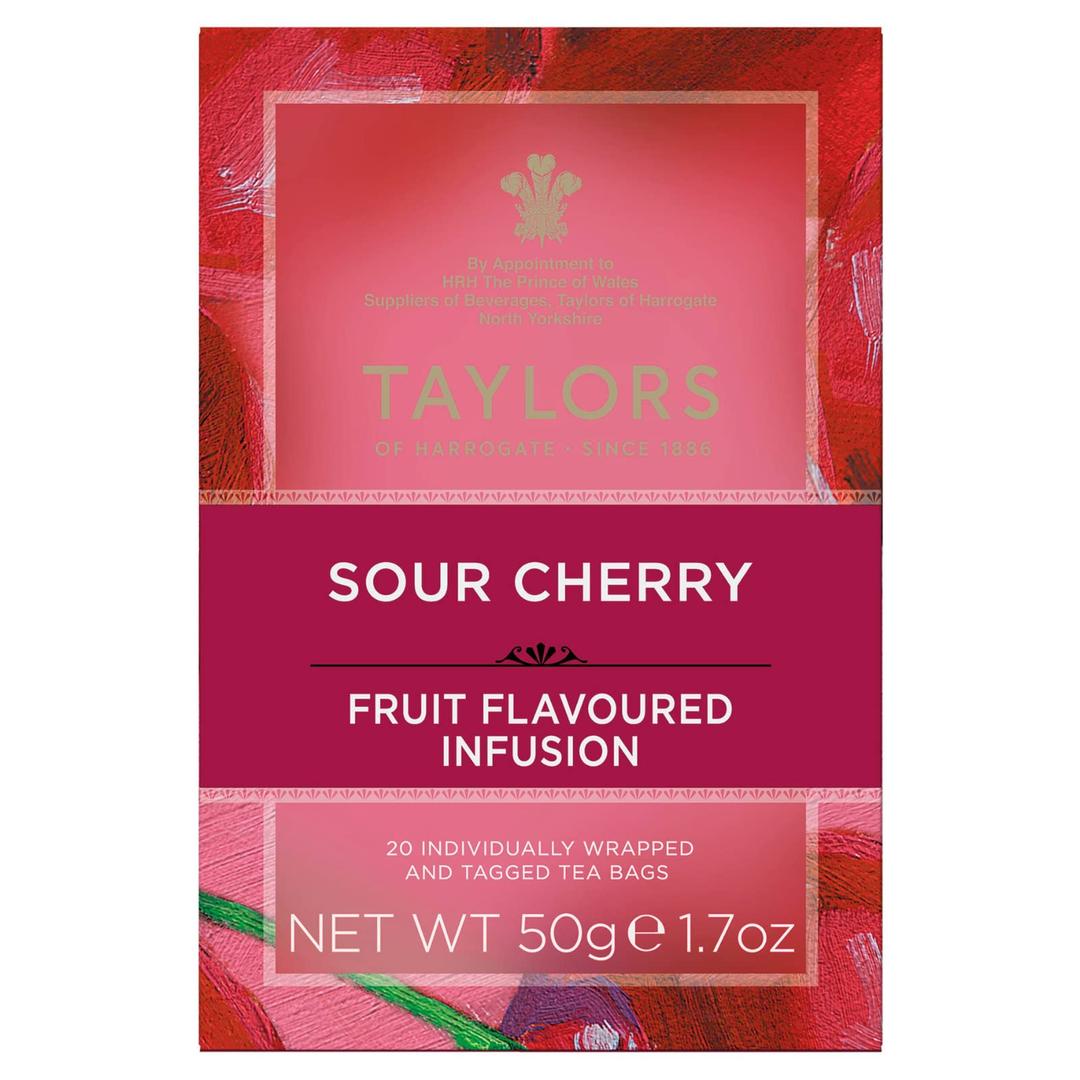 Taylors of Harrogate Sour Cherry Infusion, 20 Teabags (Pack of 4) BB Date: 02/2027