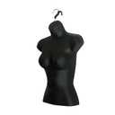 Female Mannequin Torso Hollow Back Body Stackable Dress Form with Hanging Hooks for Tshirt Display, Countertop, Craft Shows, Photos and Design, S-M Clothing Size (Black, Set of 2)