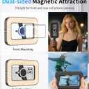 Magnetic 6000mAh RGB Selfie Ring Light for iPhone,448 LED Rechargeable Phone Light with Mini Tripod Stand, Double-Sided Magnet Handheld Stabilizer with Light for Magsafe/Phones/Video Recording/Photos