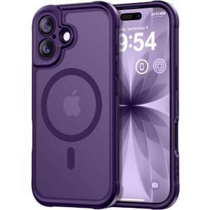 Thomo Magnetic for iPhone 17 Case, [Compatible with Magsafe] [Full Camera Protection] Translucent Matte Military Grade Shockproof with Anti-Fingerprint Phone Cover 2025, Deep Purple