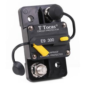 Hi-Amp 3/8" Studs 300 Amp Circuit Breaker with Manual Reset Switchable for Car Audio Solar Battery System UL Certified,12V - 48V DC, Waterproof (300A) (Surface-Mount)