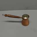 DEMMEX Turkish Coffee Pot  1mm Thick Brushed Copper Cezve, Ibrik, Briki, Stovetop Greek Arabic Coffee Server, 100% Handmade, 8 fl oz, Serves 3 (8 fl Oz/2-3 ppl)
