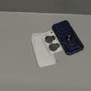 Janmitta Case for iPhone 15 Pro Phone Cover Built in Slide Camera Lens Cover+Screen Protector,Heavy Duty Shockproof Full Body PhoneCase with Finger Ring Holder Kickstand,Blue