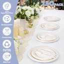 250PCS Compostable Plates Sugarcane Utensils Paper Plate Disposable Heavy Duty, Eco Friendly Dinnerware Set for 50 Guests Includes 50 Biodegradable Plates Forks, Knives & Spoons for Brithday Party