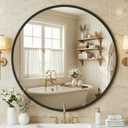 NEWBULIG 36 Inch Round Wall Mirror, Bathroom Mirrors for Over Sink