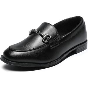 Boys Dress Shoes Oxford Loafers for Kids Slip On Penny Loafer(Little Kid/Big Kid) (Black) 
Size 3