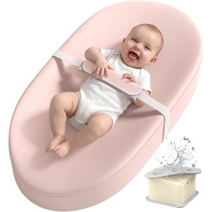 YENING Wipeable Changing Pad for Dresser Waterproof Leather Baby Diaper Changing Pads Washable Nursery Change Mat Pink, 31.5"L x 15.7"W x 3.6"H