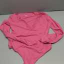 Avidlove Bodysuits for Women Long Sleeve Lace V Neck Body Suits Double Lined One Piece Leotard Shirt Going Out Tops (X-Large, Pink)