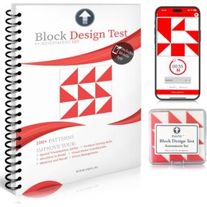 PrfcNL Bundle for IQ Test Practice and Prep for BDT, WISC, WPPSI, WAIS with 100 Patterns, Mobile App, 3D Blocks and Manual, Montessori Educational Set to Improve Concentration, Coordination and Memory