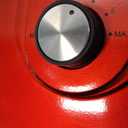 Chefman Anti-Overflow Belgian Waffle Maker w/Shade Selector, Temperature Control Mess Free Moat, Round Iron w/Nonstick Plates & Cool Touch Handle, Measuring Cup Included, Red