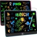 LCD Writing Tablet, 2PCS 16 Inch Colorful Drawing Pad for Kids, Eye Protection Drawing Pads with Lock & Erase FUNC, Birthday Gifts and Toys for 3 4 5 6 7 8 Year Old Girls Boys
