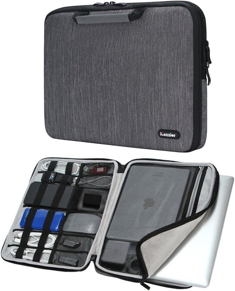 iCozzier 15-15.6 Inch Handle Electronic Accessories Strap Laptop Sleeve Case Bag Protective Bag for 15" MacBook Air/MacBook Pro/Pro Retina Sleeve  Grey (Dark Gray)