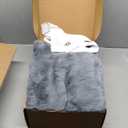 UGG Euphoria Faux Fur Throw Blanket, Oversized Soft Throw for Couch or Bed, Luxury Room Decor, Giftable Fuzzy Blankets, Machine Washable, 50-inch x 70-inch, Chambray Blue Grey