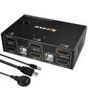 Dual Monitor KVM Switch HDMI 2 Port 4K@60Hz,MLEEDA USB HDMI Extended Display Switcher for 2 Computers Share 2 Monitors and 4 USB 2.0 Hub,Desktop Controller and USB HDMI Cables Included (4K HDMI KVM 2 monitors)