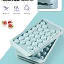 Ice Cube Tray with Lid and Bin Round Ice Cube Trays for Freezer, BPA-Free Food-Grade Ice Mold, Stackable Ice Ball Maker, Iced Bucket Kits, Circle Ice Tray for Cocktails, Whiskey, Coffee, and Drinks
