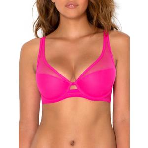 Smart & Sexy Women's Plunge Bra  Mesh Design for Alluring Lift and Comfort (36C, Electric Pink (Mesh))