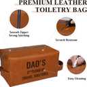 Dad Gifts, Christmas Birthday Gifts for Dad - Gifts for Dad from Daughter Son - Dad Birthday Gifts Ideas - Bday Present for Dad - Travel Essential Water Resistant PU Leather Toiletry Bag for Dad